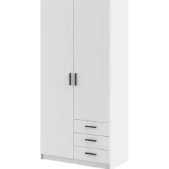Kledingkast Sprint 2-deurs - wit - 200x98,5x50 cm