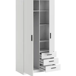 Kledingkast Sprint 2-deurs - wit - 200x98,5x50 cm