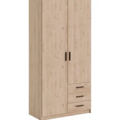 Kledingkast Sprint 2-deurs - eikenkleur - 200x98,5x50 cm