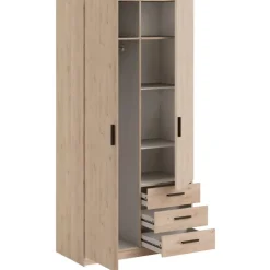 Kledingkast Sprint 2-deurs - eikenkleur - 200x98,5x50 cm