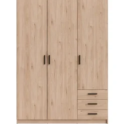 Kledingkast Sprint 3-deurs - eikenkleur - 200x147x50 cm