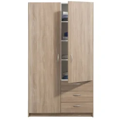 Kledingkast Varia 2-deurs - licht eiken - 175x97x50 cm