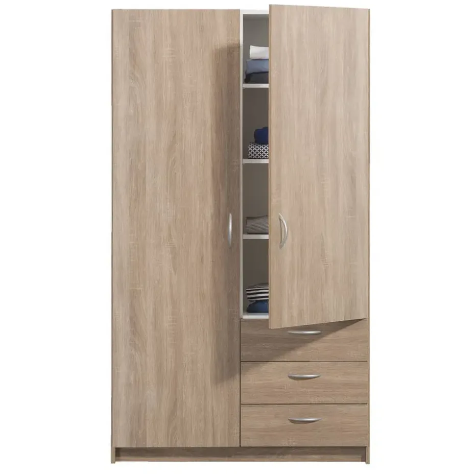 Kledingkast Varia 2-deurs - licht eiken - 175x97x50 cm