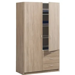 Kledingkast Varia 2-deurs - licht eiken - 175x97x50 cm