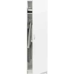 Kledingkast Varia 1-deurs - wit - 175x49x50 cm