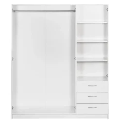 Kledingkast Varia 3-deurs - wit - 175x146x50 cm