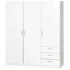 Kledingkast Varia 3-deurs - wit - 175x146x50 cm