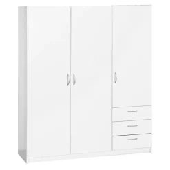 Kledingkast Varia 3-deurs - wit - 175x146x50 cm