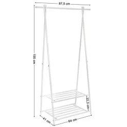 Kledingrek - metaal - wit