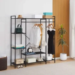 Kledingrek Marek - 160x40x171cm - zwart metaal