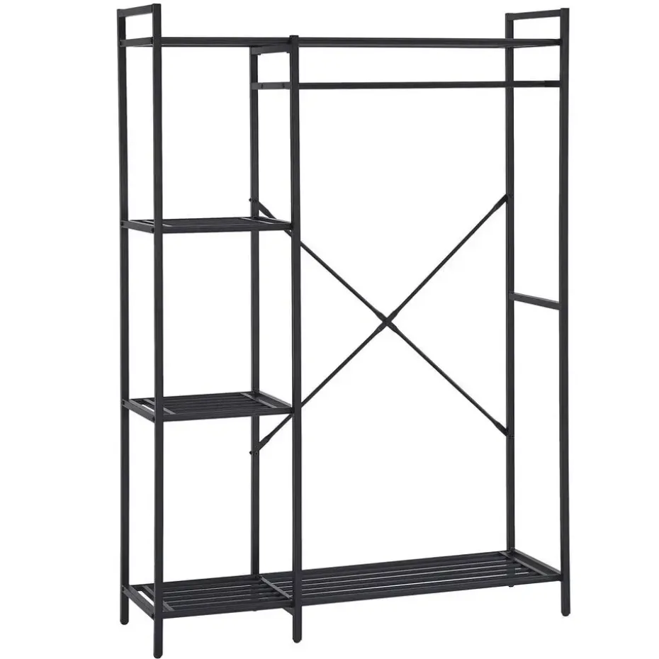 Kledingrek Marek - 120x40x171cm - zwart metaal