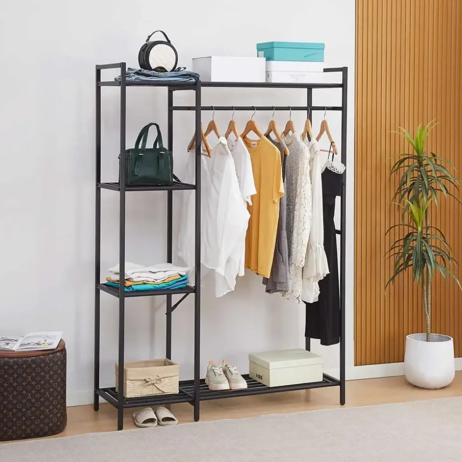 Kledingrek Marek - 120x40x171cm - zwart metaal