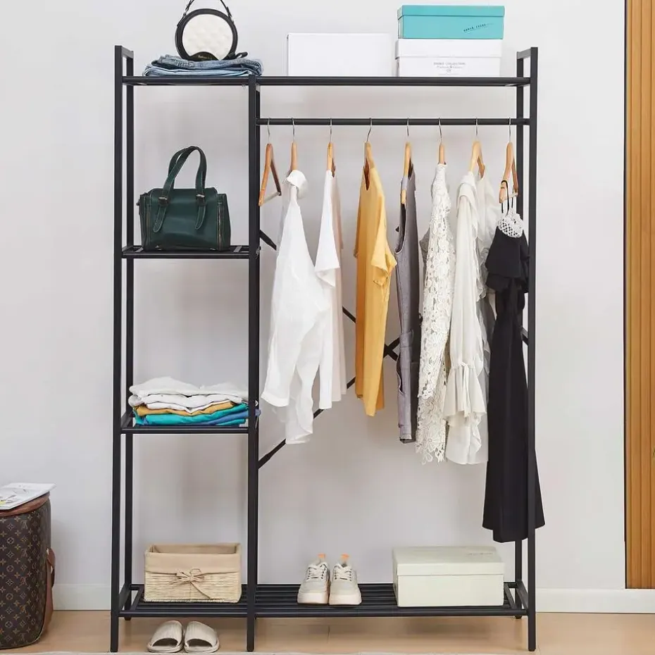 Kledingrek Marek - 120x40x171cm - zwart metaal