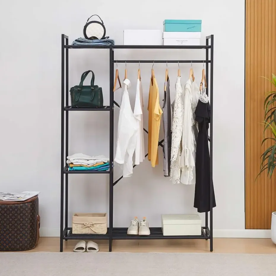 Kledingrek Marek - 120x40x171cm - zwart metaal