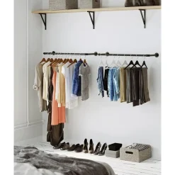 Kledingrek Set van 2 - Metaal - Industrieel - Zwart