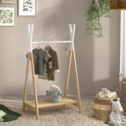 Kledingrek voor kinderen Kiddy - grenen/wit