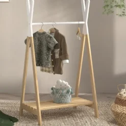 Kledingrek voor kinderen Kiddy - grenen/wit