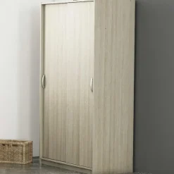 Kleerkast Lorrie 2 schuifdeuren, 1 kledingroede en 3 legplanken-Shannon eik