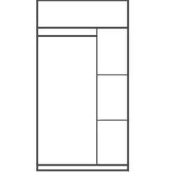 Kleerkast Lorrie 2 schuifdeuren, 1 kledingroede en 3 legplanken-Shannon eik