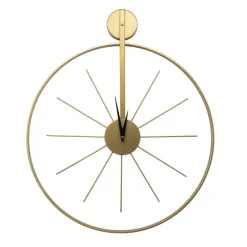 Klok - Luxe Gouden Ronde Hangende Klok - 55 x 65