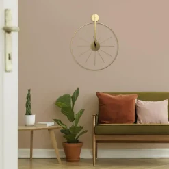 Klok - Luxe Gouden Ronde Hangende Klok - 55 x 65