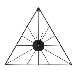 Klok - Luxe Zwarte Driehoek Hangende Klok