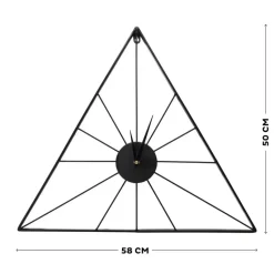Klok - Luxe Zwarte Driehoek Hangende Klok