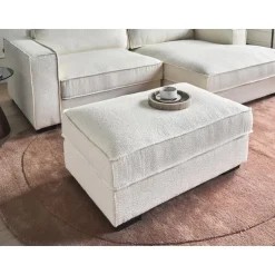 KOLDING - Ottomaan - Lichtbeige - Bouclé