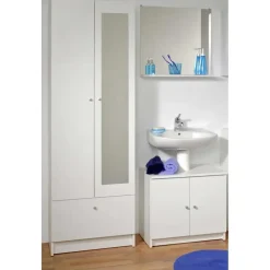 Kolomkast Fares 59cm met 2 deuren - 1 lade - wit