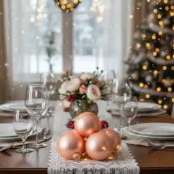 Krebs Kerstballen - 8 stuks - glas - koraal velvet roze - 7 cm