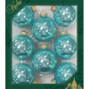 Krebs Kerstballen - 8 stuks - glas - blauw - 7 cm