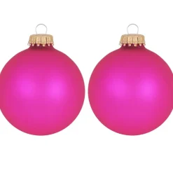 Krebs Kerstballen - bubbelgum roze - 8x - glas - 7 cm