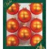Krebs Kerstballen - wildfire velvet oranje - 8x - glas - 7 cm