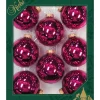 Krebs Kerstballen - 8x st - Cabernet roze - 7cm - glas - glans
