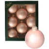 Krebs kerstballen - 8x stuks - chic roze - glas - 7 cm - mat