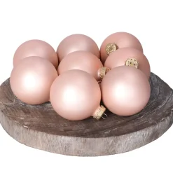 Krebs kerstballen - 8x stuks - chic roze - glas - 7 cm - mat