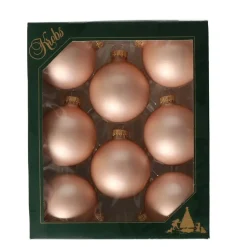 Krebs kerstballen - 8x stuks - chic roze - glas - 7 cm - mat