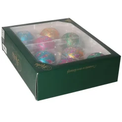 Krebs Luxe kerstballen - 8x st - gekleurd - D7 cm - glas