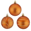 Krist+ Kerstballen - 30x - oranje - kunststof - 6 cm