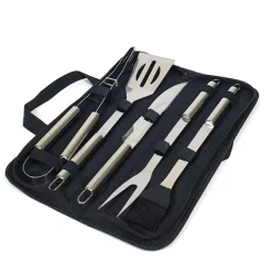 Krumble BBQ set 5-delig in opbergtas RVS