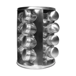 Krumble Kruidenrek draaibaar + 16 kruidenpotjes - RVS