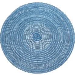 Krumble Placemat rond - Blauw/grijs - Set van 4
