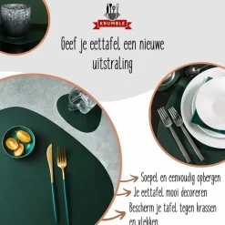 Krumble Placemat set design - 8 stuks - Groen