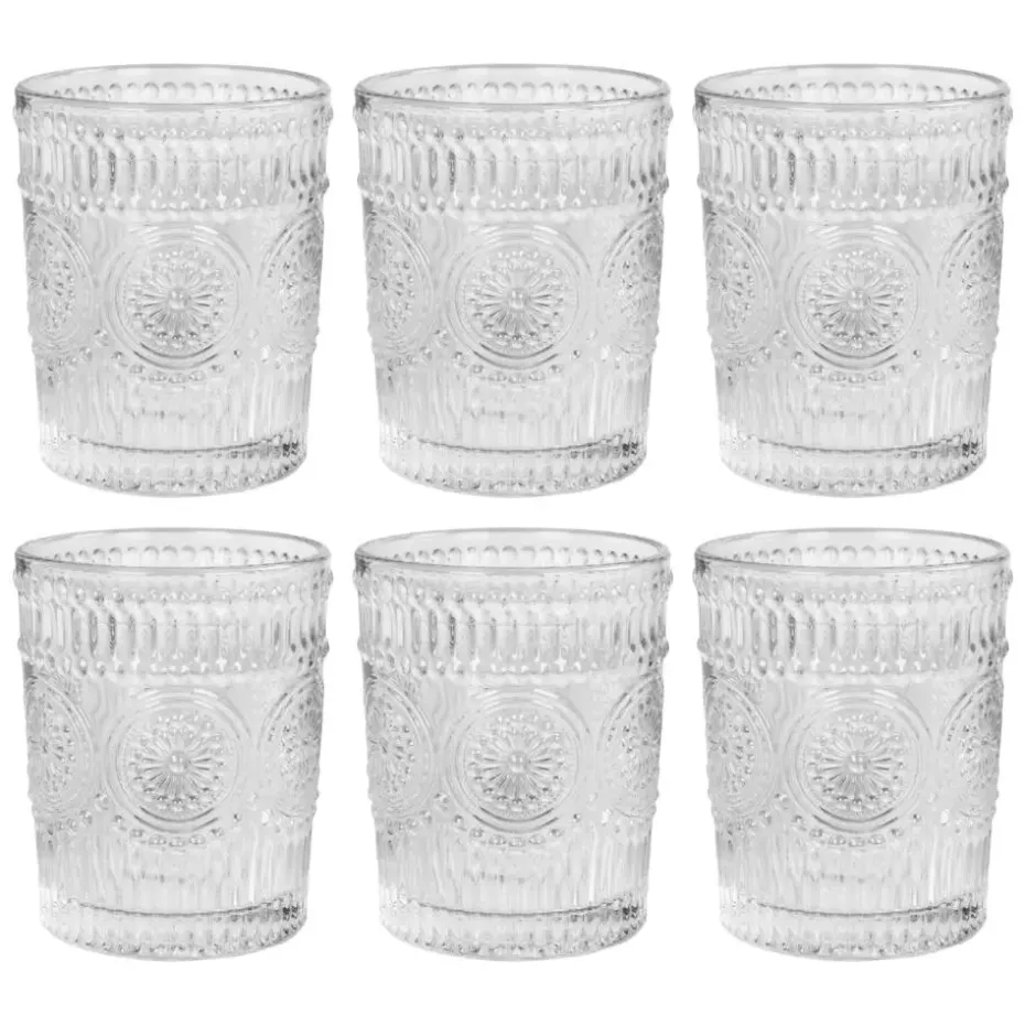 Krumble Waterglas vintage - 260 ml - Set van 6