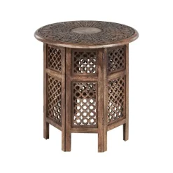 KUMALI - Bijzettafel - Donkere houtkleur - Mangohout