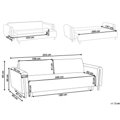 KVAM - Slaapbank 3-zits opbergruimte - Bruin - Bouclé