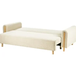 KVAM - Slaapbank 3-zits opbergruimte - Gebroken wit - Bouclé