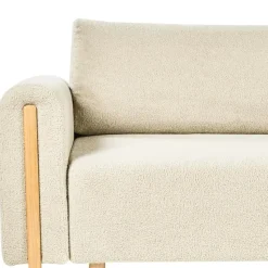 KVAM - Slaapbank 3-zits opbergruimte - Gebroken wit - Bouclé