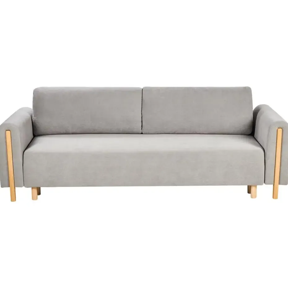 KVAM - Slaapbank 3-zits opbergruimte - Grijs - Polyester