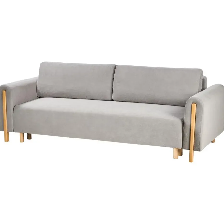 KVAM - Slaapbank 3-zits opbergruimte - Grijs - Polyester